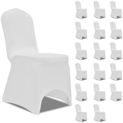 Funda de silla elástica blanca vidaXL - Cubierta universal para banquetes Funda de silla elástica blanca vidaXL - Cubierta universal para banquetes