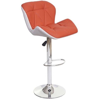 Décoshop26 - Taburete De Bar Silla Alta Regulable En Altura En Estructura De Acero Cromado Sintético Terracota 040005262 Décoshop26 - Taburete De Bar Silla Alta Regulable En Altura En Estructura De Acero Cromado Sintético Terracota 040005262