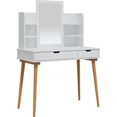 Conjunto De Mesa De Tocador Fauske 4 Pcs Blanco Vidaxl Conjunto De Mesa De Tocador Fauske 4 Pcs Blanco Vidaxl