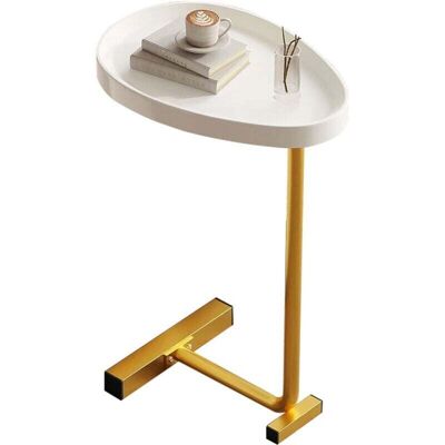 DPZO Mesita Auxiliar En Forma De C, Mesa Pequeña Ovalada En Forma De Huevo, Mesa Auxiliar, Mesa De Centro Extensible Para La Sala De Estar, Color Dorado. DPZO Mesita Auxiliar En Forma De C, Mesa Pequeña Ovalada En Forma De Huevo, Mesa Auxiliar, Mesa De Centro Extensible Para La Sala De Estar, Color Dorado.
