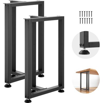 Vevor Patas De Mesa En Forma De T De Acero Al Carbono, Capacidad Máxima 1000 Kg, 740 X 450 Mm, Juego De 2 Patas Cuadradas Con Kit De Herrajes Para Muebles, Escritorio, Mesa De Bar Y Banco De Trabajo Vevor Patas De Mesa En Forma De T De Acero Al Carbono, Capacidad Máxima 1000 Kg, 740 X 450 Mm, Juego De 2 Patas Cuadradas Con Kit De Herrajes Para Muebles, Escritorio, Mesa De Bar Y Banco De Trabajo