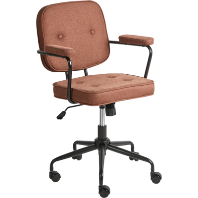 BELIANI Silla De Oficina De Tela Patas Negras Giratorio Altura Ajustable Marrón Dorado Pawnee BELIANI Silla De Oficina De Tela Patas Negras Giratorio Altura Ajustable Marrón Dorado Pawnee