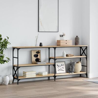 vidaXL - Sonoma Roble - 180x29x76.5 cm - Madera - Consola vidaXL - Sonoma Roble - 180x29x76.5 cm - Madera - Consola