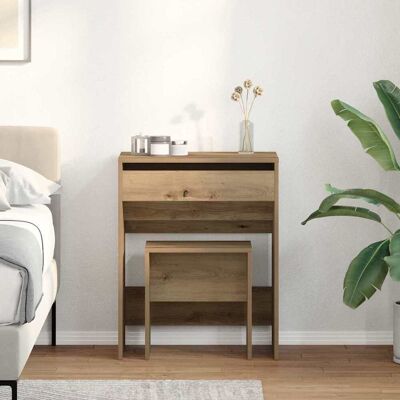 Vidaxl Mesa De Tocador 2 Uds. Roble Artisan 60 X 40 X 75 Cm Vidaxl Mesa De Tocador 2 Uds. Roble Artisan 60 X 40 X 75 Cm