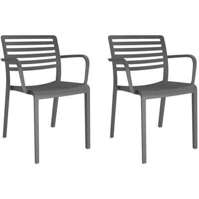 Sillas Con Brazos Lama Resol Plástico Gris (pack De 2) Sillas Con Brazos Lama Resol Plástico Gris (pack De 2)