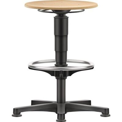 Taburete Giratorio Deslizadores De Suelo Y Anillo De Pie Haya Natural Altura Del Asiento 560-830mm Ho Bimos Taburete Giratorio Deslizadores De Suelo Y Anillo De Pie Haya Natural Altura Del Asiento 560-830mm Ho Bimos