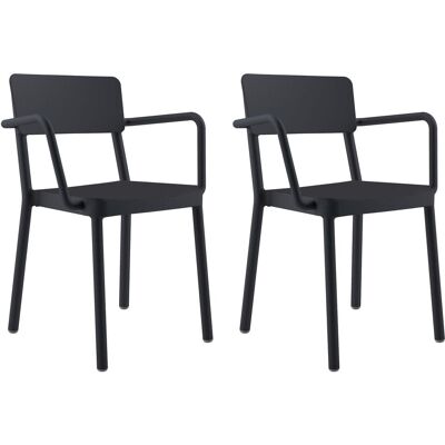 Sillas Con Brazos Lisboa Resol Plástico Negro (pack De 2) Sillas Con Brazos Lisboa Resol Plástico Negro (pack De 2)