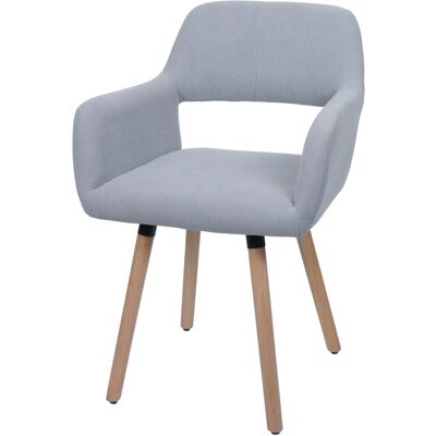 DÉCOSHOP26 Silla De Comedor Con Brazos 80x56x53 Cm En Tejido De Pana Gris Claro Patas De Madera De Haya 040009834 DÉCOSHOP26 Silla De Comedor Con Brazos 80x56x53 Cm En Tejido De Pana Gris Claro Patas De Madera De Haya 040009834