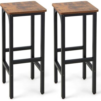 Costway Taburete De Bar Juego De 2, Silla De Bar De Comedor De 71,5cm Con Reposapiés, Almohadillas Ajustables Y Estructura De Metal, Silla Industrial De Altura De Mostrador Para Pub Y Restaurante Costway Taburete De Bar Juego De 2, Silla De Bar De Comedor De 71,5cm Con Reposapiés, Almohadillas Ajustables Y Estructura De Metal, Silla Industrial De Altura De Mostrador Para Pub Y Restaurante