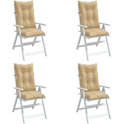 vidaXL Cojines de respaldo alto - 4 piezas. beige melange - 120x50x7 cm vidaXL Cojines de respaldo alto - 4 piezas. beige melange - 120x50x7 cm