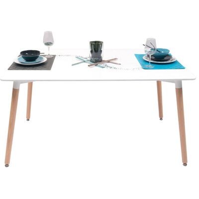 Homely Modelo - Mesa de comedor de diseño nórdico - Blanco - 120x80cm Homely Modelo - Mesa de comedor de diseño nórdico - Blanco - 120x80cm