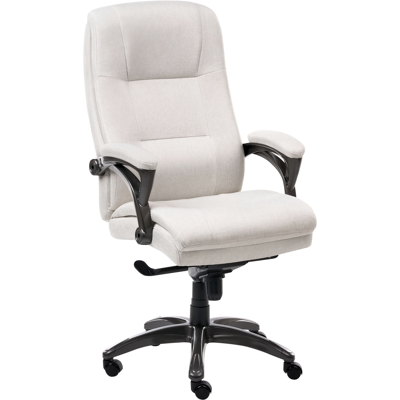 BELIANI Silla Ejecutiva De Oficina Asiento Inclinable Acolchado Grueso Lino Beige Claro Magnus BELIANI Silla Ejecutiva De Oficina Asiento Inclinable Acolchado Grueso Lino Beige Claro Magnus