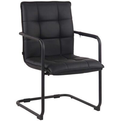 DÉCOSHOP26 Illa De Visitas Silla De Oficina Sin Ruedas Material Sintético Negro Estructura De Metal Negro Bur1047 DÉCOSHOP26 Illa De Visitas Silla De Oficina Sin Ruedas Material Sintético Negro Estructura De Metal Negro Bur1047