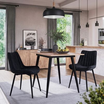 Silla De Comedor Ravlo, Negro, 51 X 57 Cm Lote De 2, Vicco Silla De Comedor Ravlo, Negro, 51 X 57 Cm Lote De 2, Vicco