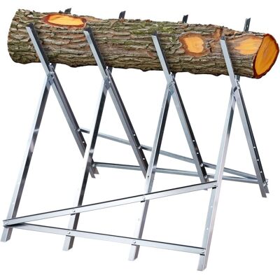 Relaxdays - Caballete Motosierra, Plegable, Hasta 150 Kg, Banco De Trabajo Para Cortar Leña, 80 X 80 X 82 Cm, Plateado Relaxdays - Caballete Motosierra, Plegable, Hasta 150 Kg, Banco De Trabajo Para Cortar Leña, 80 X 80 X 82 Cm, Plateado