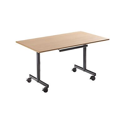 Mesa plegable Kaiserkraft - 720x1600x800mm, Decor haya, Gris claro - Mesa plegable Mesa plegable Kaiserkraft - 720x1600x800mm, Decor haya, Gris claro - Mesa plegable