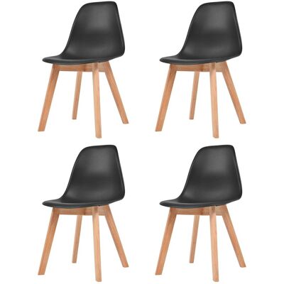 Sillas De Comedor 4 Unidades Plástico Negro Vidaxl Sillas De Comedor 4 Unidades Plástico Negro Vidaxl