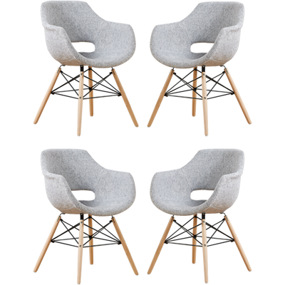 Life Interiors - Juego De 1/2/4 Sillón De Tela Olivia Eiffel Juego De 4 Sillas De Comedor - Gris Claro - Light Grey Life Interiors - Juego De 1/2/4 Sillón De Tela Olivia Eiffel Juego De 4 Sillas De Comedor - Gris Claro - Light Grey