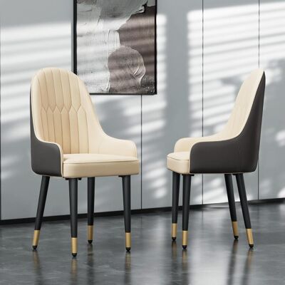 UNHO Juego De 2 Sillas De Comedor Cuero, Sillas Con Respaldo De Cocina De Piel Sintética De Pu Tapizadas Cómodas Y Duraderas, Beige UNHO Juego De 2 Sillas De Comedor Cuero, Sillas Con Respaldo De Cocina De Piel Sintética De Pu Tapizadas Cómodas Y Duraderas, Beige