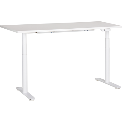 BELIANI Escritorio De Altura Regulable Eléctrico Diseño Moderno Patas Redondas 160 X 72 Cm Tablero Blanco Soporte De Acero Blanco Destinas BELIANI Escritorio De Altura Regulable Eléctrico Diseño Moderno Patas Redondas 160 X 72 Cm Tablero Blanco Soporte De Acero Blanco Destinas