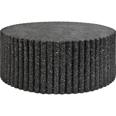 Mesa de jardín redonda negra de MgO - Diseño moderno Beliani Mesa de jardín redonda negra de MgO - Diseño moderno Beliani