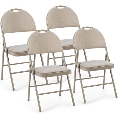Costway - Pack De 4 Sillas Plegables, Taburete Plegable Con Asiento Acolchado, Respaldo Cubierto De Tela, Estructura De Metal Y Almohadillas Antideslizantes, Sillas Tapizadas Para Hogar (beige) Costway - Pack De 4 Sillas Plegables, Taburete Plegable Con Asiento Acolchado, Respaldo Cubierto De Tela, Estructura De Metal Y Almohadillas Antideslizantes, Sillas Tapizadas Para Hogar (beige)