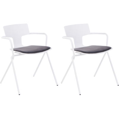 Beliani - Conjunto De 2 Sillas De Comedor Modernas Asiento De Plástico Cojín Piel Sintética Negro Blanco Manson Beliani - Conjunto De 2 Sillas De Comedor Modernas Asiento De Plástico Cojín Piel Sintética Negro Blanco Manson