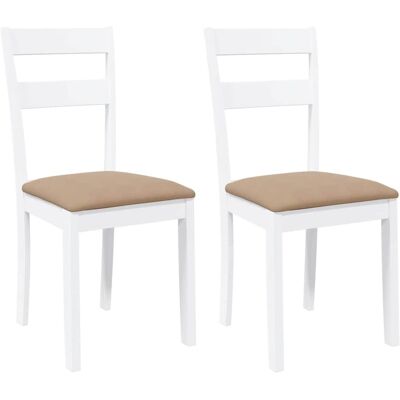 Sillas de comedor de caucho blanco con cojines - Sillas de comedor Sillas de comedor de caucho blanco con cojines - Sillas de comedor
