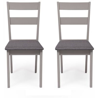Homely Dallas - Juego de 2 sillas de madera gris - Muebles de comedor Homely Dallas - Juego de 2 sillas de madera gris - Muebles de comedor
