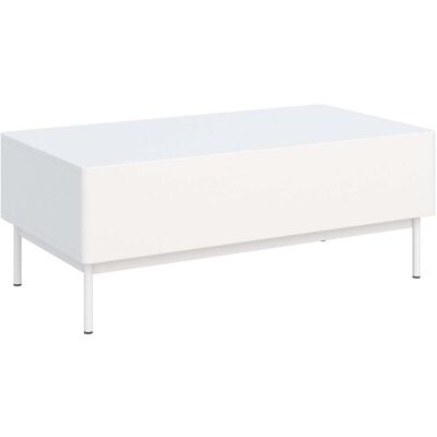 Selsey Olio – Mesa De Centro Con Dos Puertas Abatibles - Blanco - 100x53 Cm Selsey Olio – Mesa De Centro Con Dos Puertas Abatibles - Blanco - 100x53 Cm