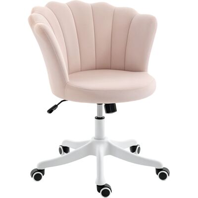 JHY DESIGN Silla De Oficina De Terciopelo, Silla De Tocador Con Respaldo De Pétalos, Altura Regulable, 69 X 64 X 80-90 Cm, Rosa. JHY DESIGN Silla De Oficina De Terciopelo, Silla De Tocador Con Respaldo De Pétalos, Altura Regulable, 69 X 64 X 80-90 Cm, Rosa.