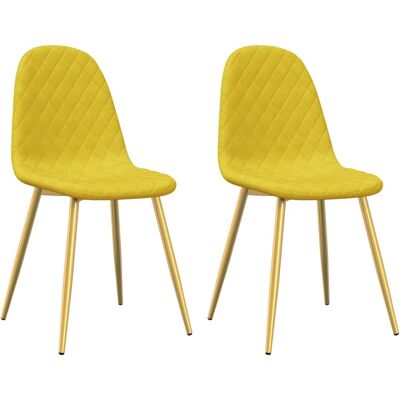 vidaXL - 2 sillas de comedor de terciopelo - Amarillo - Sillas de comedor vidaXL - 2 sillas de comedor de terciopelo - Amarillo - Sillas de comedor