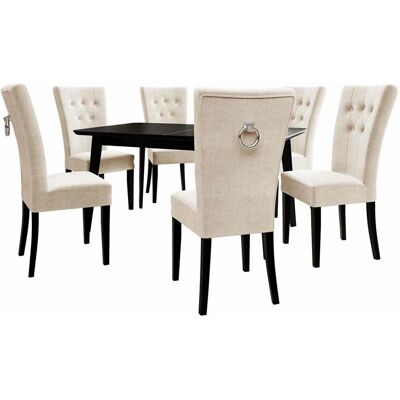 MIRJAN24 Conjunto De Mesas Y Sillas Para Comedor Racine 144, Plata, 76x80x140cm, Diámetro: 0, Número De Asientos: 6, Estilo: Clásicomoderno MIRJAN24 Conjunto De Mesas Y Sillas Para Comedor Racine 144, Plata, 76x80x140cm, Diámetro: 0, Número De Asientos: 6, Estilo: Clásicomoderno