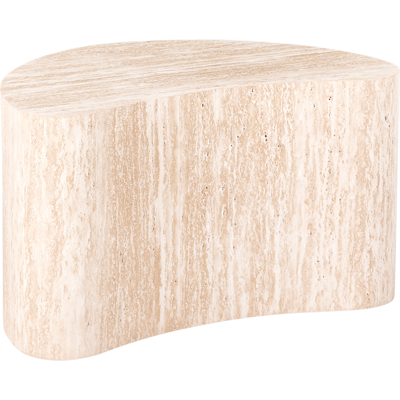 BELIANI Mesa Auxiliar Moderna De Mdf Chapa De Papel Con Forma De Riñón Sala De Estar Efecto Travertino Bilpa BELIANI Mesa Auxiliar Moderna De Mdf Chapa De Papel Con Forma De Riñón Sala De Estar Efecto Travertino Bilpa