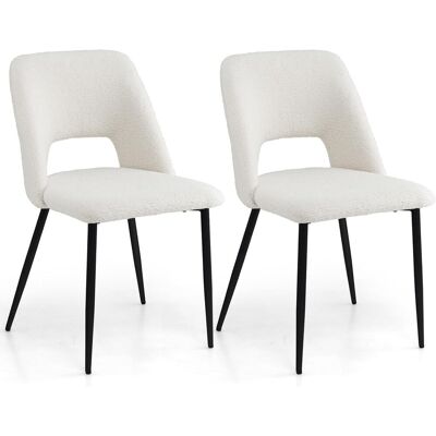 Costway - Juego De 2 Sillas De Comedor, Taburetes De Bar Con Altura De Mostrador De 2 Piezas, Silla Tapizada Moderna Con Patas De Metal Con Respaldo Hueco, Juego De Sillas De Cocina, Silla Cosmética Costway - Juego De 2 Sillas De Comedor, Taburetes De Bar Con Altura De Mostrador De 2 Piezas, Silla Tapizada Moderna Con Patas De Metal Con Respaldo Hueco, Juego De Sillas De Cocina, Silla Cosmética