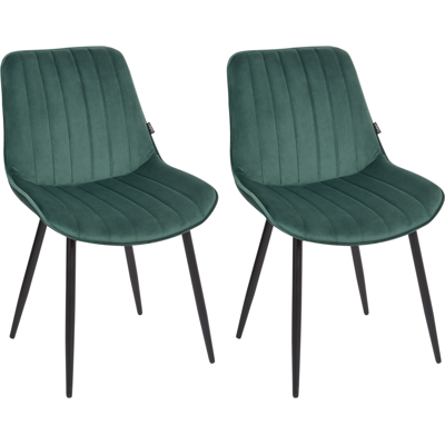 Beliani - Conjunto De 2 Sillas De Terciopelo Patas De Acero Negro Sin Reposabrazos Comedor Verde Esmeralda Dubrovnik Beliani - Conjunto De 2 Sillas De Terciopelo Patas De Acero Negro Sin Reposabrazos Comedor Verde Esmeralda Dubrovnik