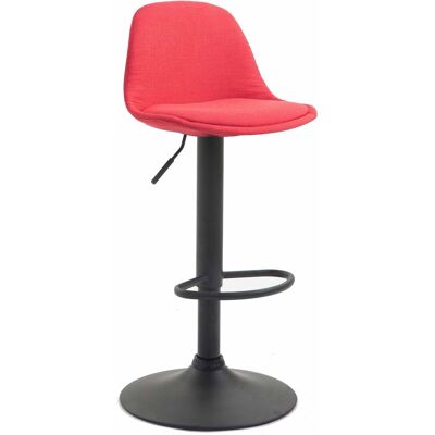 DÉCOSHOP26 Taburete De Bar De Tela Roja Con Estructura De Metal Negro Altura Regulable Patas En Forma De Trompeta Tdb10572 DÉCOSHOP26 Taburete De Bar De Tela Roja Con Estructura De Metal Negro Altura Regulable Patas En Forma De Trompeta Tdb10572