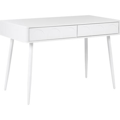 BELIANI Escritorio Minimalista Para Oficina En Casa Con Cajones De Aglomerado 120 X 60 Cm Blanco Eslane BELIANI Escritorio Minimalista Para Oficina En Casa Con Cajones De Aglomerado 120 X 60 Cm Blanco Eslane