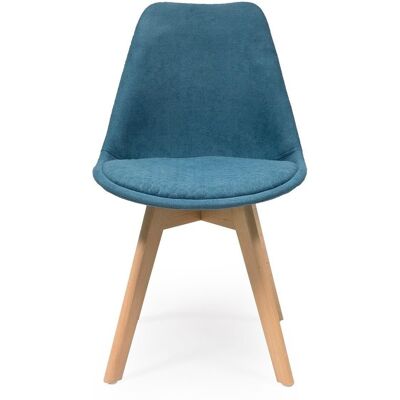 Homely - Silla De Comedor New Day Tapizada En Tela Y Patas De Madera Azul Turquesa Homely - Silla De Comedor New Day Tapizada En Tela Y Patas De Madera Azul Turquesa