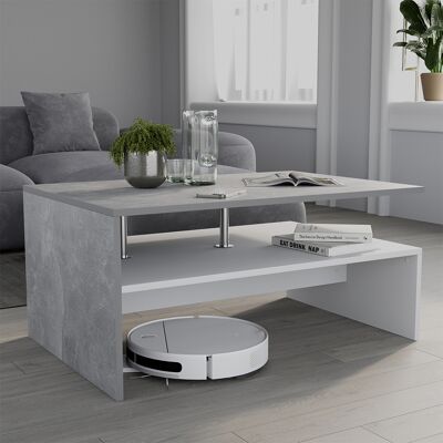 Mesa De Centro Amato, Hormigón/blanco, 90 X 52.6 Cm, Vicco Mesa De Centro Amato, Hormigón/blanco, 90 X 52.6 Cm, Vicco