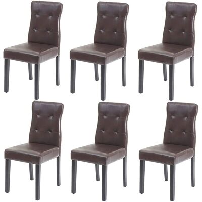 Décoshop26 - Conjunto De 6 Sillas Sintéticas Marrones Con Patas De Madera Oscura Cds04644 Décoshop26 - Conjunto De 6 Sillas Sintéticas Marrones Con Patas De Madera Oscura Cds04644