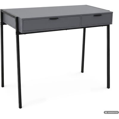 AKORD Escritorio De Ordenador De Estilo Industrial Grafito Zentia 100 Cm 2 Cajones Patas Negras AKORD Escritorio De Ordenador De Estilo Industrial Grafito Zentia 100 Cm 2 Cajones Patas Negras