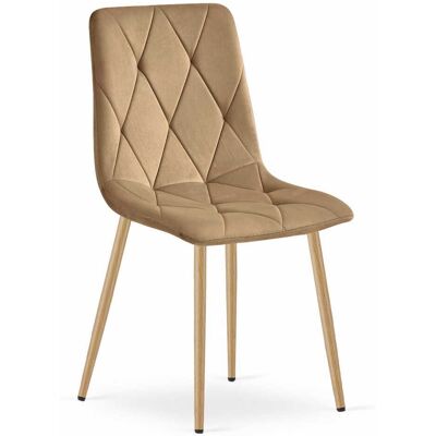 AKORD Silla Libra - Terciopelo Marrón / Patas Color Madera X 1 AKORD Silla Libra - Terciopelo Marrón / Patas Color Madera X 1