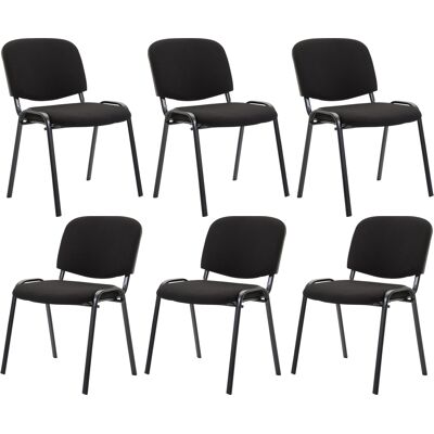 Clp - Set 6 Sillas De Conferencia Ken En Tela Negro Clp - Set 6 Sillas De Conferencia Ken En Tela Negro