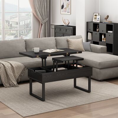Mesa De Centro Lifty, Negro, 100 X 50 Cm Con Función De Elevación, Vicco Mesa De Centro Lifty, Negro, 100 X 50 Cm Con Función De Elevación, Vicco