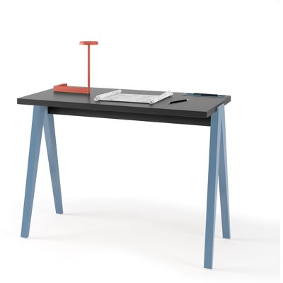 Herdasa - Escritorio 629 con Patas de Haya - Gris Azul - Escritorio Herdasa - Escritorio 629 con Patas de Haya - Gris Azul - Escritorio