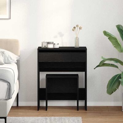 Vidaxl Mesa De Tocador 2 Uds. Roble Negro 60 X 40 X 75 Cm Vidaxl Mesa De Tocador 2 Uds. Roble Negro 60 X 40 X 75 Cm