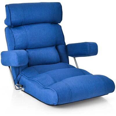 HELLOSHOP26 Silla De Suelo Plegable Y Regulable 80x72x75 Cm Confort Ergonómico Diseño Moderno En Algodón Azul 200012094 HELLOSHOP26 Silla De Suelo Plegable Y Regulable 80x72x75 Cm Confort Ergonómico Diseño Moderno En Algodón Azul 200012094