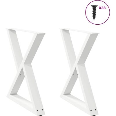 Patas para mesa de centro de acero blanco 80x(72-73,3) cm - Patas de mesa Patas para mesa de centro de acero blanco 80x(72-73,3) cm - Patas de mesa