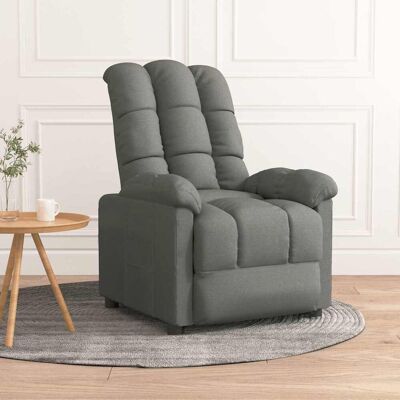 Sillón Relax vidaXL - Reclinable, Tela Gris Oscuro Sillón Relax vidaXL - Reclinable, Tela Gris Oscuro
